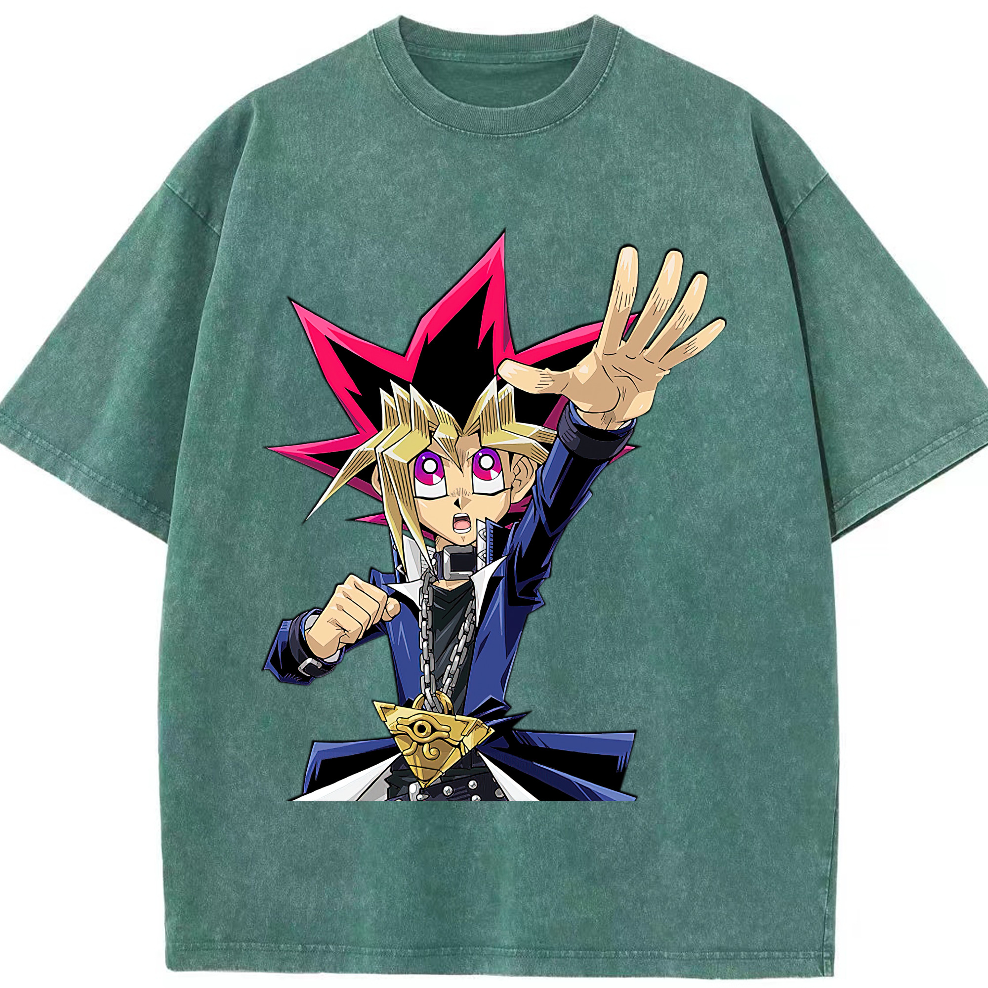 （画像用） 遊☆戯☆王 Yu-Gi-Oh! 綿100% ヴィンテージ風 半袖Tシャツ（フロントプリント）